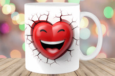 Kaffeetasse 3D Herz Smiley Gesicht Tasse Kaffeebecher Geschenk Keramik