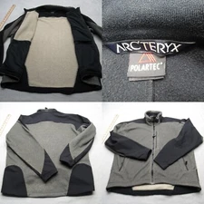 Arcteryx Jacket Men XL Black Gray Softshell Fleece Polartec Full Zip RARE CANADA