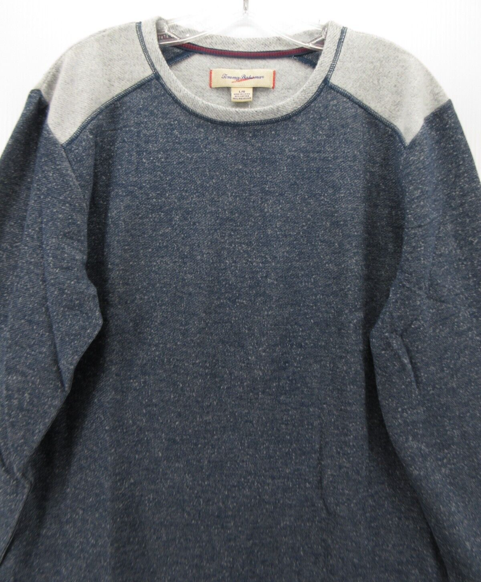 Tommy Bahama Sweater Men Large Blue Pullover Casual Heathered Marlin Logo  NEW - Main Image