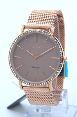 SALE Oozoo Damen Armbanduhr Milanaiseband pinkgrau/rose` Ø40mm Strass C8886mrp