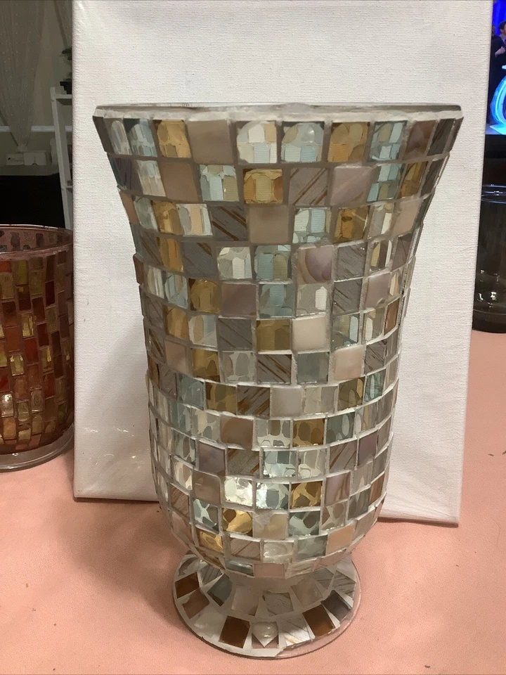 Mosaic Style Or Cans Holder Stands 9 In Tall - Image 2 of 4