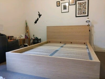 Ikea Malm Queen Bed Frame White Stained Oak Beds Gumtree