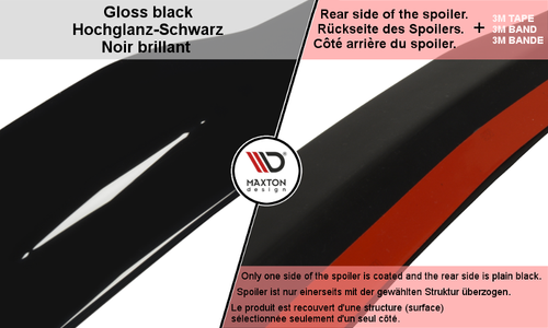 Spoiler Wing Extension V2 Maxton Design Gloss Black For Ford Focus 3 Rs - Picture 9 of 10