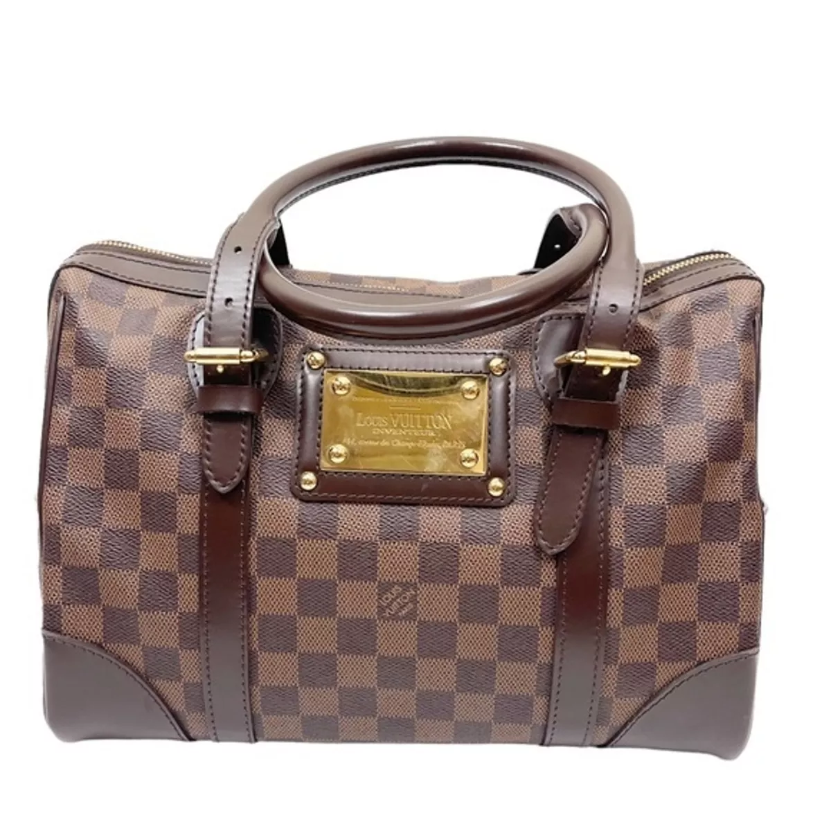 Louis Vuitton Damier Ebene Leather Berkeley Speedy Bag Brown