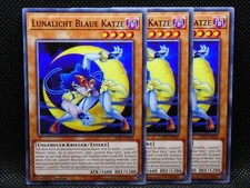 Yugioh Playset 3x Lunalicht Blaue Katze LED4 DE050/ Common/ Near Mint/ 1.Auflage