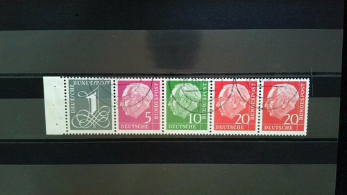 ʘ Bund 1954 ZD MH 4yII Heuss W18yII+WP185xyWII (Briefmarken, G160)