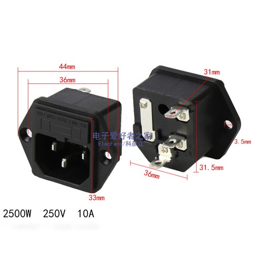 Netzstecker IEC-A1,2,3,,,,, C13 C14 250V 10A Kaltgeräte Stecker Kupplung Buchse - Picture 4 of 13