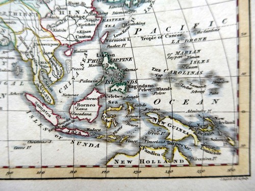 ASIA c1804 BY JOHN RUSSELL GENUINE ANTIQUE ENGRAVED MAP - Picture 5 of 5