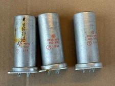 3 NOS Vintage 1954 Cornell Dubilier 15 + 15 uf 450v Dual Can Capacitors
