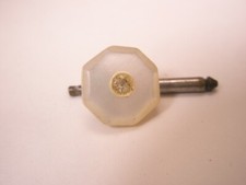 SINGLE 1 7/16" Mother of Pearl Rhinestone Vintage Formal Shirt Studs tux f07