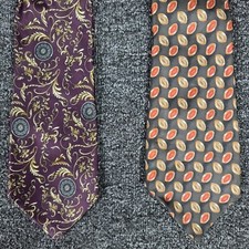 Silk Tie Lot Mens Standard Italy Made Paisley Geometric Architect Necktie Set