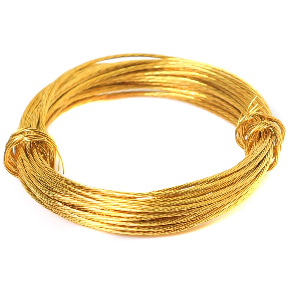 10.5m Long BRASS PICTURE WIRE Long Cable Cord Hang Mirror Photo Wall Hanging - Image 2 of 3