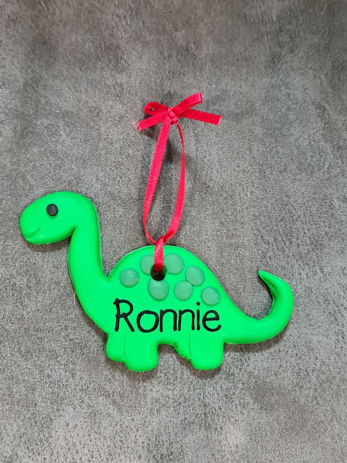 Personalised Dinosaur Christmas Tree Decoration Handmade Bauble Hanging