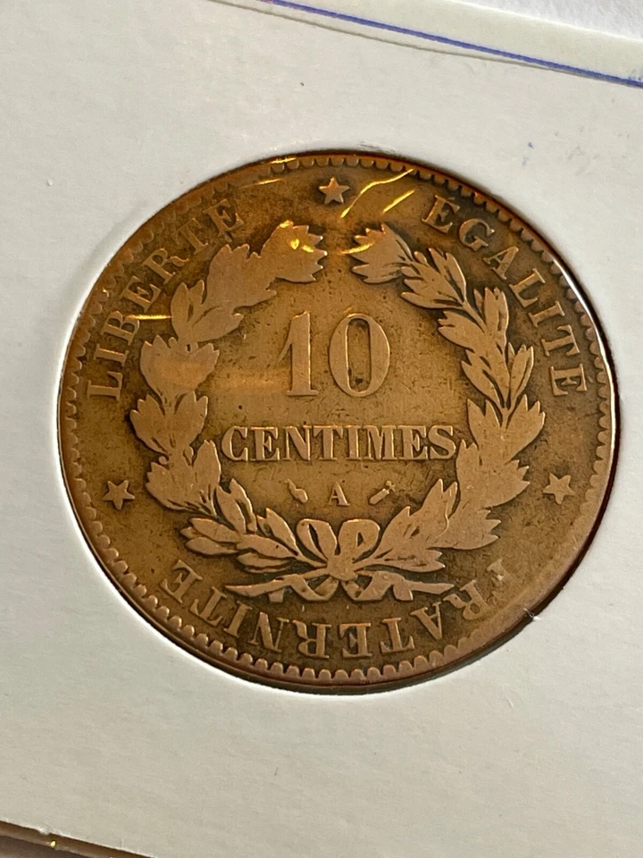 France Currency 10 Centimes Ceres 1883 A - Image 3 of 3