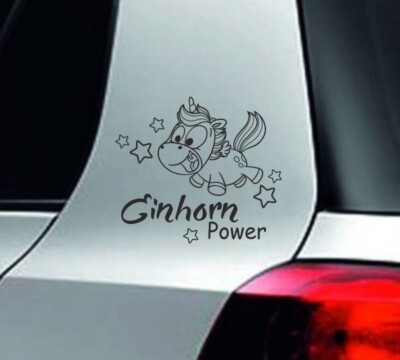 AUFKLEBER Auto Tattoo Car Style Einhorn Trend Sticker Unicorn Power Pups 129