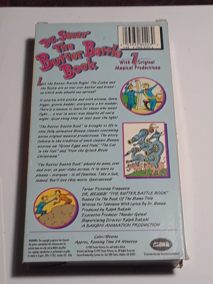 Dr Seuss The Butter Battle Book VHS 1995 Animated Cartoon eBay