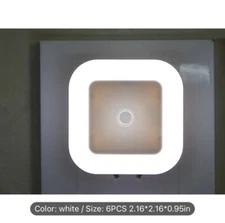 6pcs Auto Sensing White Nightlight 