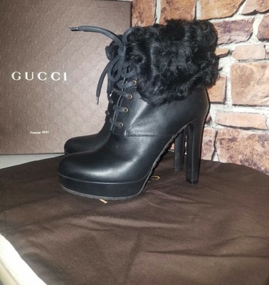 gucci fur heels