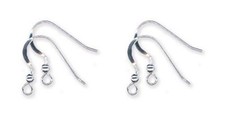 100 Solid Sterling SILVER 925 Ear Wires FRENCH HOOKS w/ Ball Bead Coil EarWires