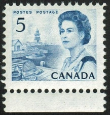 Canada sc#458iii Centennial: Q. Elizabeth II - Fishing Village, HB Dex, Mint-NH