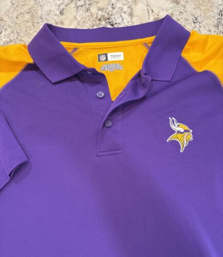 NFL Team Apparel MINNESOTA VIKINGS polo jersey football Shirt Mens 2XL Skol!
