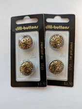 Dill Buttons (1931) Lost Of 2. Made In Germany. 24k Gold Plated.