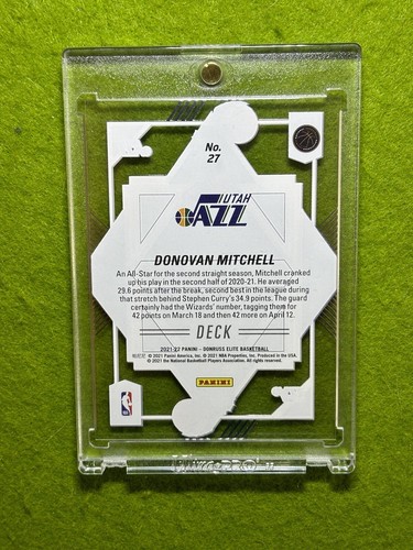 Tarjeta de baraja Donovan Mitchell Gold Clear Elite #1/10 SSP JAZZ SP 2021 Donruss CAVS - Imagen 22 de 24