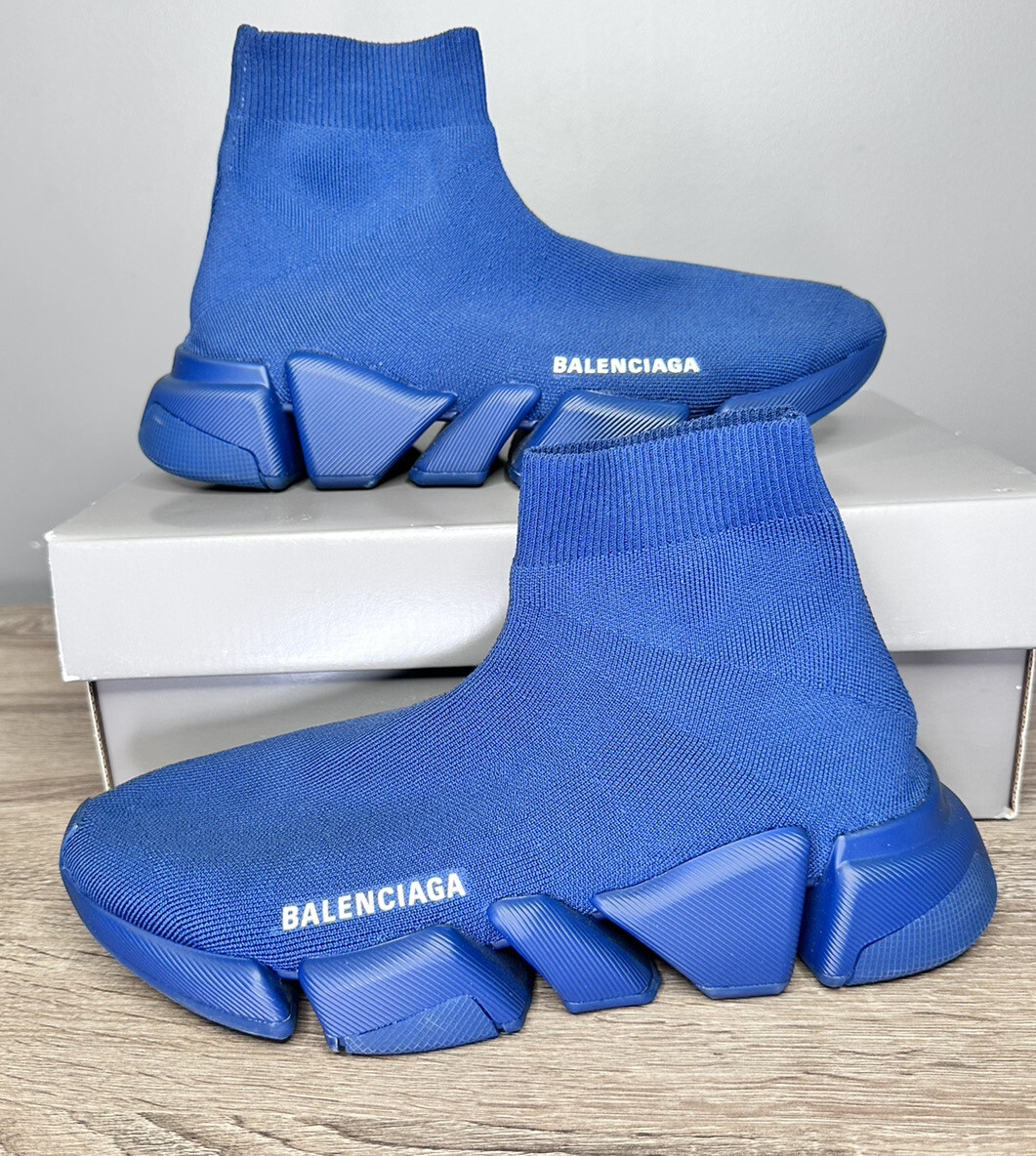 Navy Blue Balenciaga Blue Sock Shoes Balenciaga Speed Knit High