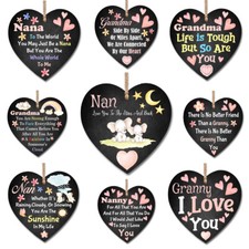 Wooden Heart Plaque Wall Sign Nan Grandma Nana Nanny Granny Love You Gift HM0018