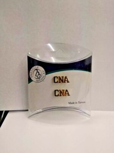 Authentic 2 CNA Lapel Pin Medical Emblem Graduation Prestige Gold Plated 975 Nurse Tac
