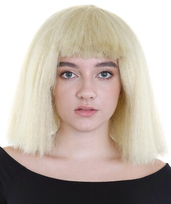 Adult Women Blond Wavy Big Afro Wig Halloween Cosplay Singer Party Hair HW-1965A