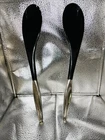 Contour by Towle Sterling Silver Salad Serving Set with Black Plastic 12" MCM