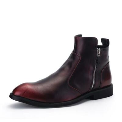 Retro Men's High Top Ankle Chelsea Boots Shoes Business Zip Formal