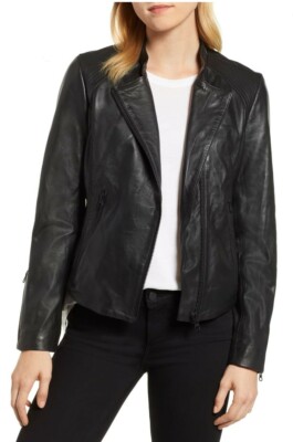 halogen leather jacket
