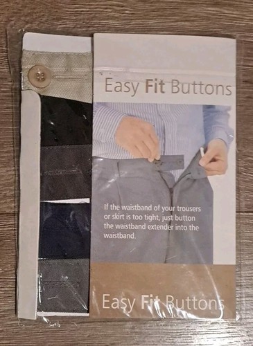 Easy Fit Buttons Waistband Extenders From 1/2" To 2" NIP 5 Colors Cotton Fabric - Picture 2 of 2