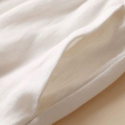 Damen Sommer Baumwolle Leinen Weites Bein Hose Atmungsaktiv Locker Gerades Bein Hose - Bild 10 von 44