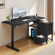 47 Inch L Shaped Desk with 3 Drawers Electric Standing Desks with Storage Comput