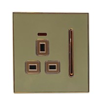 Decorative Glossy Gold Main Plug Socket Single