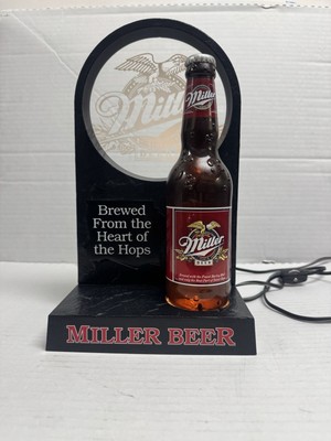 Miller Beer 3D Full Beer Bottle Lighted  Sign WORKS LOOKS GREAT