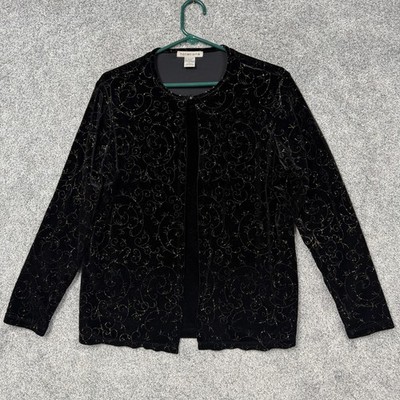 Vintage Y2K Notations Jacket L Stretch Crushed Velour Glitter Goth Fairy Grunge