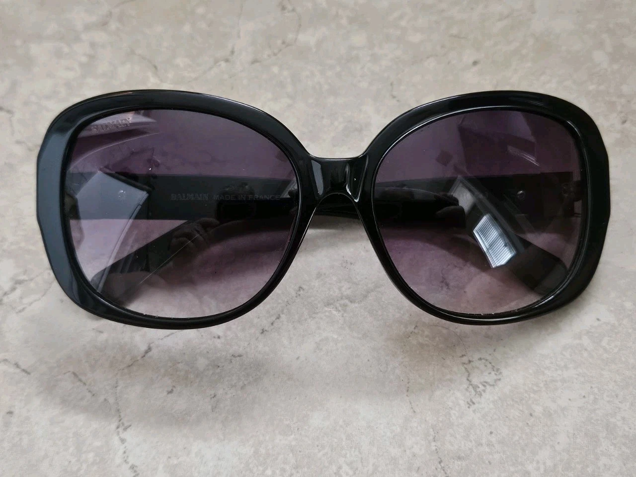 Balmain — RETRO MCM BALMAIN FRANCE BLACK PURPLE GRADIENT LENS CAT EYE OVERSIZED SUNGLASSES