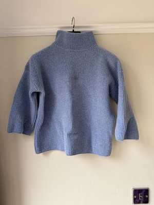 Mercer & Madison Rollkragenpullover Merinowolle Kaschmir blau geschrumpft siehe Größe 