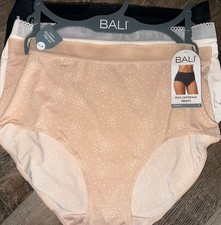 Bali  3-Pair Womens Full Coverage Brief Underwear Panties Nylon Blend  M