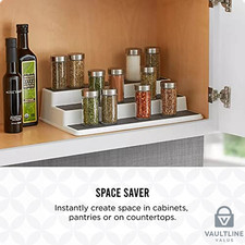 Copco 3-Tier Cabinet Spice Rack - 10 Inch Tiered Shelf Organizer for Kitchen