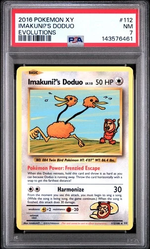 2016 POKEMON XY EVOLUTIONS #112 IMAKUNI?'S DODUO PSA 7