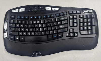 Logitech K350 Ergonomic Wireless Keyboard -With Dongle Great Condition