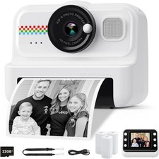 Kids Instant Print Camera, 1080P HD with 3 Rolls Print Paper 32GB Card, Ideal