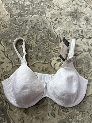 NWT Bali Bra 40D Underwire 3320 No Poke Lined Underwire Bra White