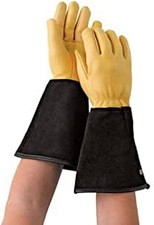 RHS Gold Leaf Gardening Gloves Tough Touch Soft Supple Deerskin Leather - Ladies