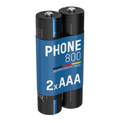 ANSMANN Telefon Akku AAA 800mAh 1,2V, 2 Stück, DECT